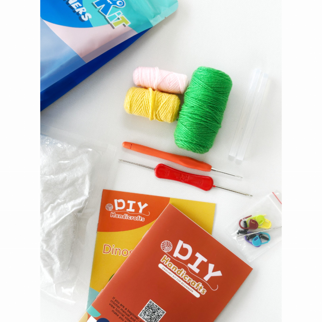 Наборы для творчества - Набор для вязания игрушки крючком Brushme Зеленый динозавр (NBV2)#3