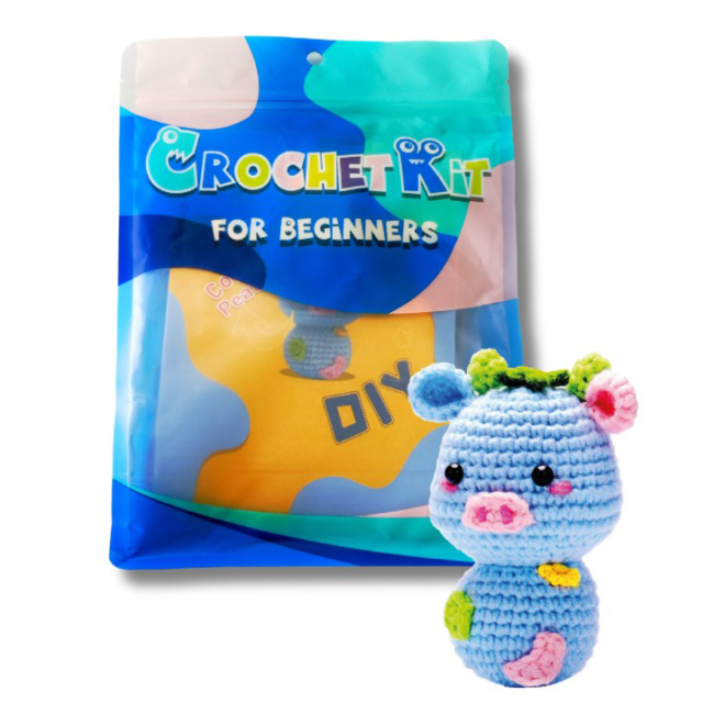 Наборы для творчества - Набор для вязания игрушки крючком Brushme Синяя корова (NBV6)#2