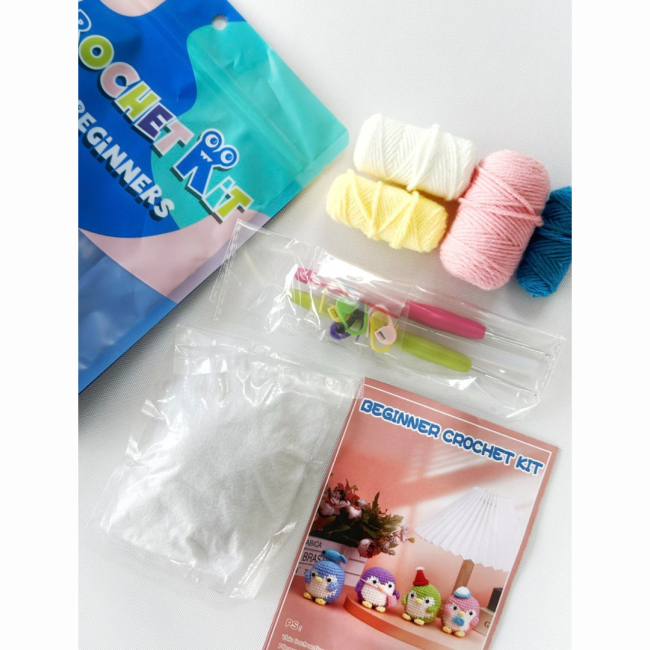 Наборы для творчества - Набор для вязания игрушки крючком Brushme Розовый пингвин (NBV7)#3