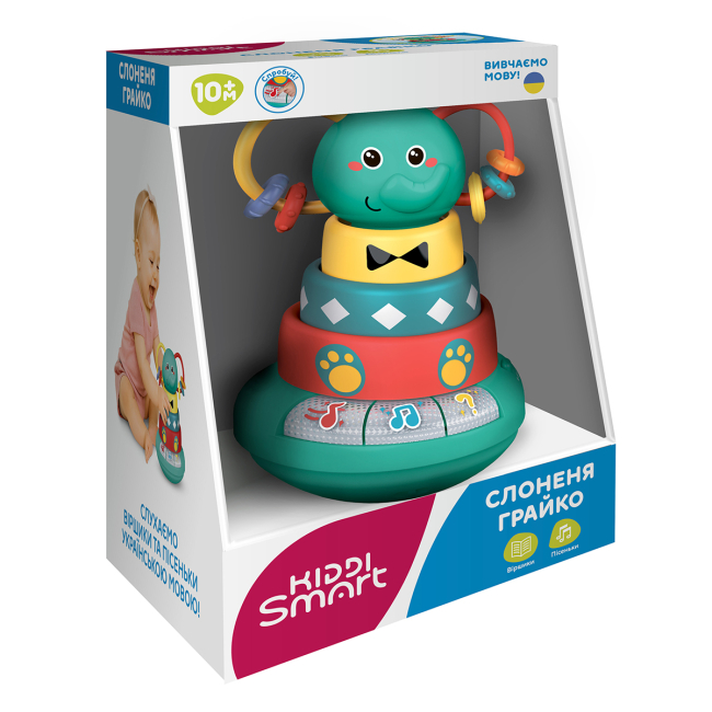 Розвивальні іграшки - Розвивальна іграшка Kiddi Smart Слоненя Грайко (1305-UK)#2