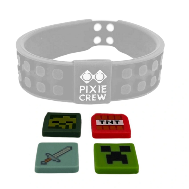 Наборы для творчества - Набор Pixie Crew Браслет Майнкрафт 4 мульти-пикселя серый (PXX-02-27-1)#2