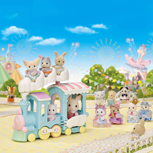 Фигурки животных - Игровой набор Sylvanian Families Радужный поезд с лисичкой (5702)#4