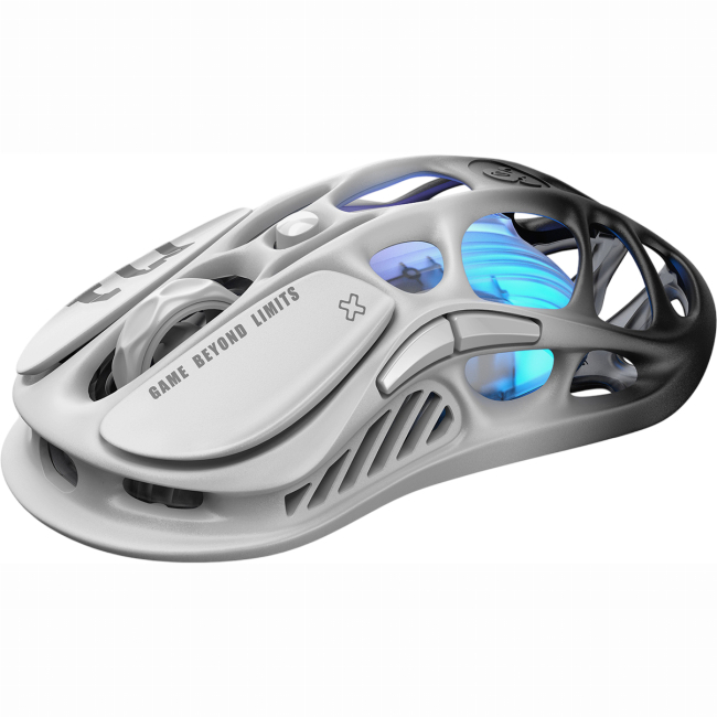 Клавіатура і миші - Миша GravaStar Mercury M1 Pro BT/WL/USB-A RGB чорно-білий (GRAVASTARM1PRO_GBLK)#2