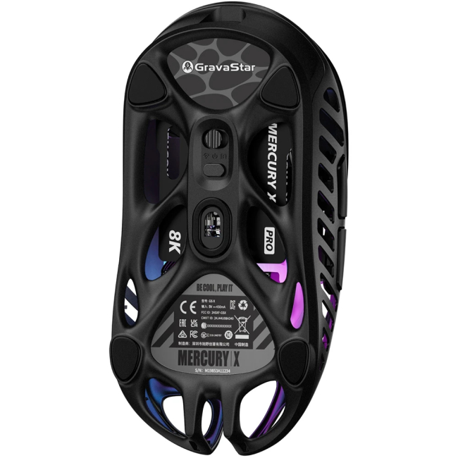 Клавиатура и мыши - Мышка GravaStar Mercury X BT/WL/USB-A RGB черный (GSX_BLK)#5