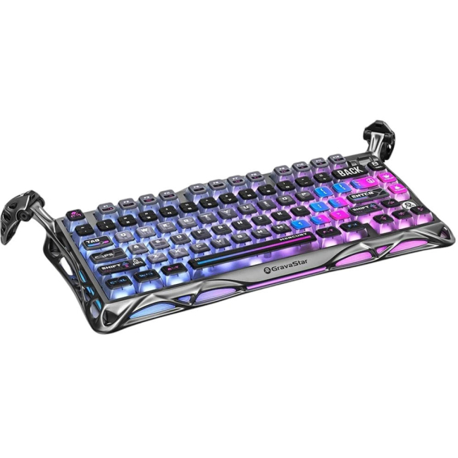 Клавиатура и мыши - Клавиатура GravaStar Mercury K1 Pro 80keys Kailh Speedy Mint BT/WL/USB cyberpunk (GSK1PRO_CBLK)#3
