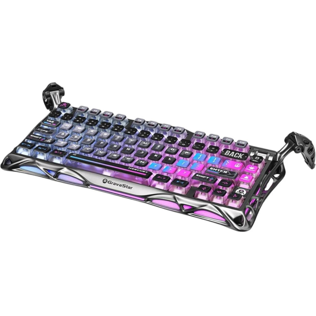 Клавиатура и мыши - Клавиатура GravaStar Mercury K1 Pro 80keys Kailh Speedy Mint BT/WL/USB cyberpunk (GSK1PRO_CBLK)#4