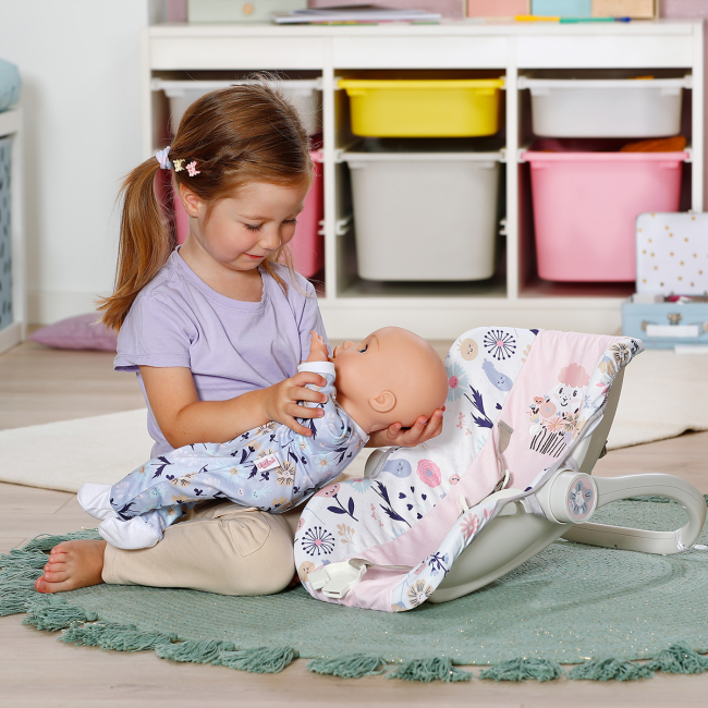 Транспорт і улюбленці - Крісло-переноска для ляльки Baby Born 2 в 1 Квітковий стиль (838518)#5
