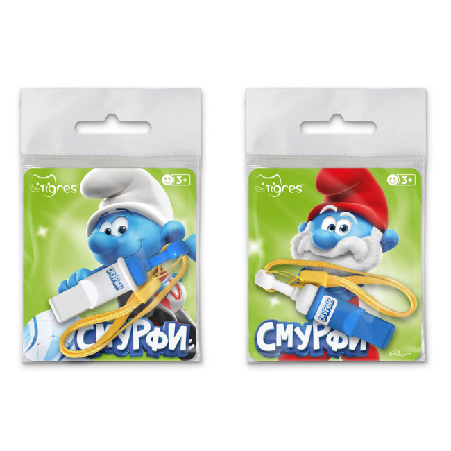 Розвивальні іграшки - ​Свисток Tigres Смурфи спортивний з ремінцем в асортименті (40073)#2