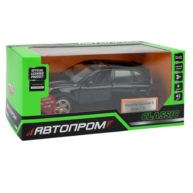 Автомоделі - Автомодель Автопром Porsche Cayenne S чорна 1:32 (68324/68324-2)#5