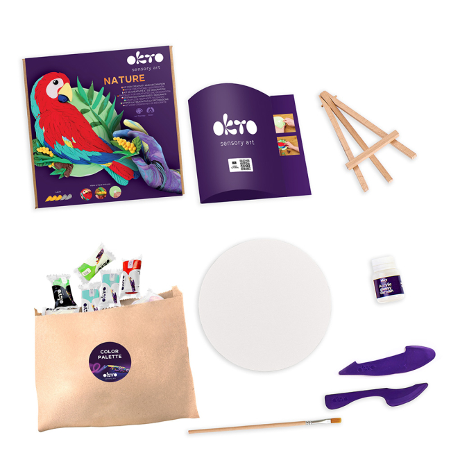Наборы для творчества - ​Набор для творчества OKTO 3D картина Природа Попугай Ара (20045)#2