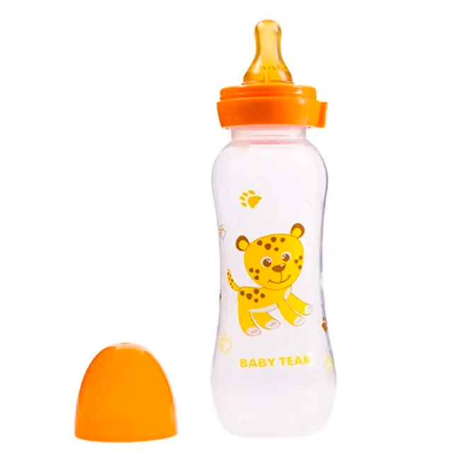Пляшечки, соски та аксесуари - Пляшечка для годування Baby Team Леопард помаранчева 250 мл (1310/2)#2