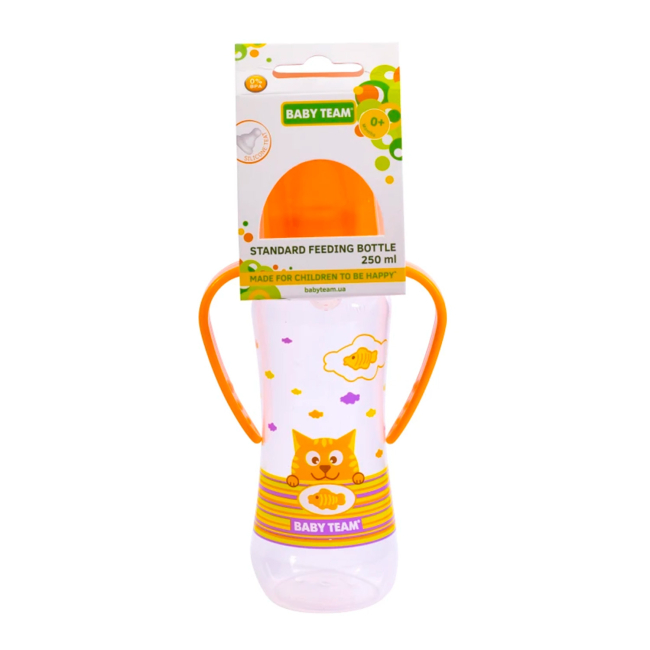 Бутылочки, соски и аксессуары - Бутылочка для кормления Baby Team оранжевая 250 мл (1411/2)#3