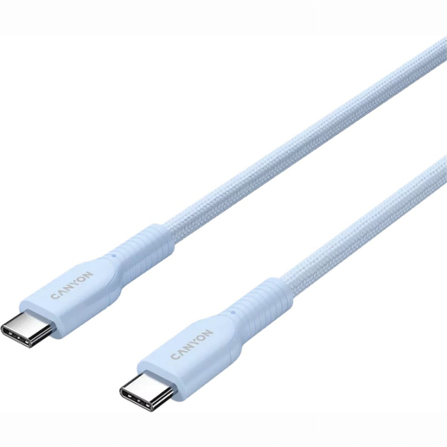 Павербанки - Кабель Canyon OnWire 60CL C-C 60W COLOR Braided 1 м Light Blue (CND-CCAP60AB10LBL)#2