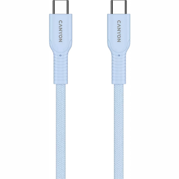 Павербанки - Кабель Canyon OnWire 60CL C-C 60W COLOR Braided 1 м Light Blue (CND-CCAP60AB10LBL)#3