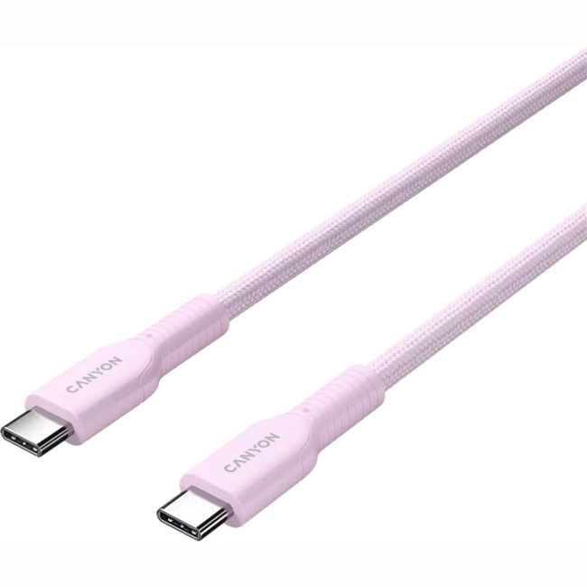 Павербанки - Кабель Canyon OnWire 60CL C-C 60W COLOR Braided 1 м Pink (CND-CCAP60AB10PK)#2