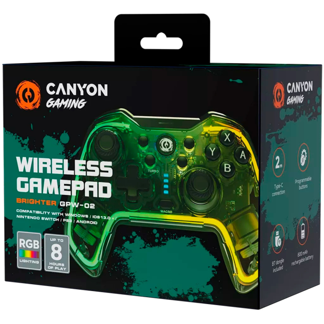 Геймпади - ​​Бездротовий геймпад Canyon Brighter GPW-02 Wireless RGB 5in1 iOS/Nintendo Crystal (CND-GPW02)#5