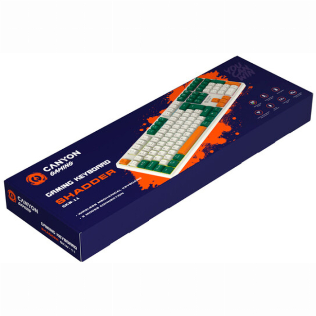 Клавіатура і миші - ​Клавіатура бездротова Canyon Shadder GKW-11 RGB Silent UA Wireless/Bluetooth/USB White (CND-SKBW11)#7