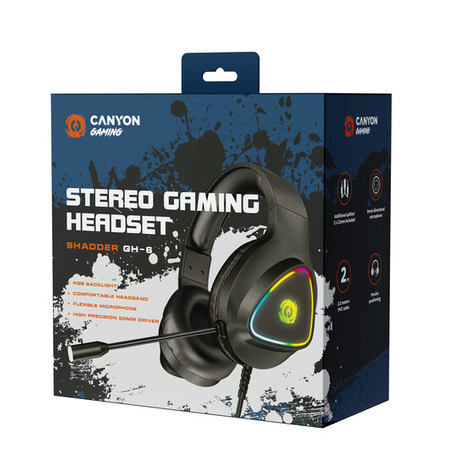Навушники - Навушники Canyon Shadder GH-6 Gaming 3.5 мм RGB Black (CND-SGHS6B)#5