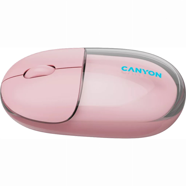 Клавіатура і миші - Мишка Canyon OnClick 24 Dual-mode Silent Bluetooth/Wireless Transparent/Pink (CNS-CMSW24P)#4