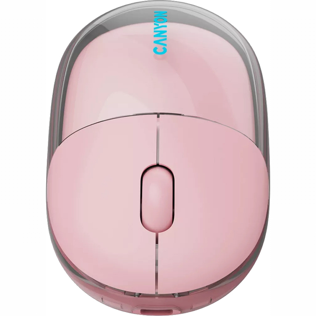 Клавіатура і миші - Мишка Canyon OnClick 24 Dual-mode Silent Bluetooth/Wireless Transparent/Pink (CNS-CMSW24P)#9