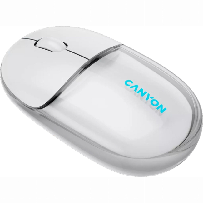 Клавіатура і миші - ​Мишка Canyon OnClick 24 Dual-mode Silent Bluetooth/Wireless Transparent/White (CNS-CMSW24W)#3