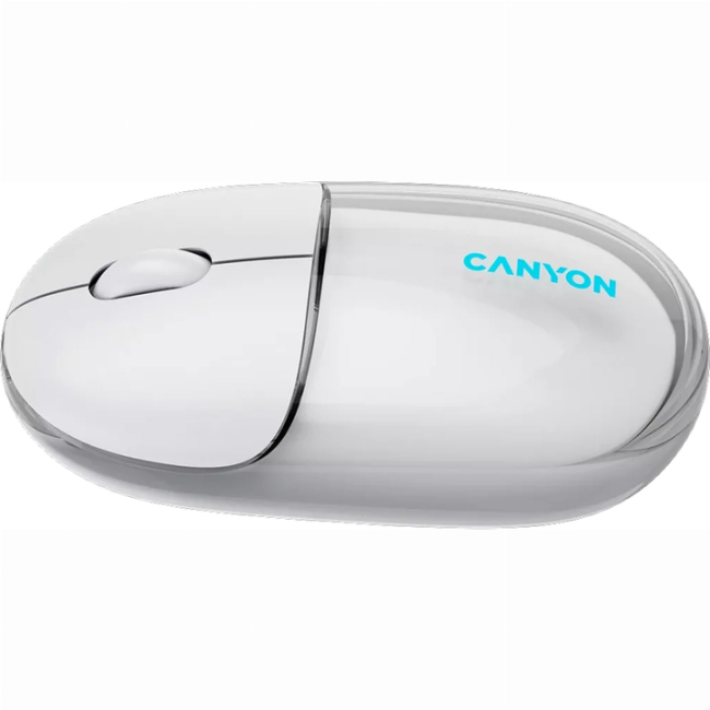 Клавіатура і миші - ​Мишка Canyon OnClick 24 Dual-mode Silent Bluetooth/Wireless Transparent/White (CNS-CMSW24W)#4