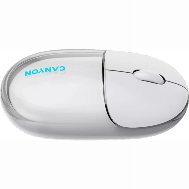 Клавіатура і миші - ​Мишка Canyon OnClick 24 Dual-mode Silent Bluetooth/Wireless Transparent/White (CNS-CMSW24W)#7