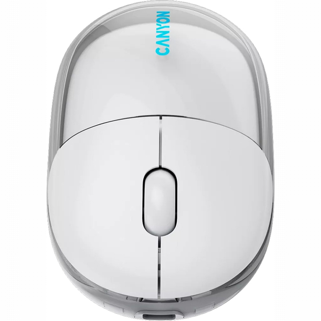Клавіатура і миші - ​Мишка Canyon OnClick 24 Dual-mode Silent Bluetooth/Wireless Transparent/White (CNS-CMSW24W)#9