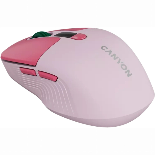 Клавіатура і миші - ​Мишка Canyon MW-26 LCD Silent Wireless/Bluetooth Pink (CNS-CMSW26P)#4