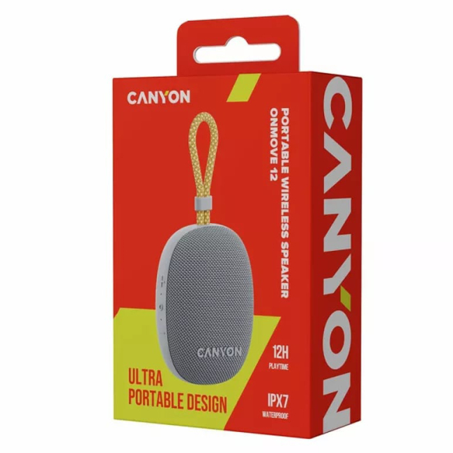 Колонки - Портативная колонка Canyon OnMove 12 5W Grey (CNE-CBTSP12GY)#4