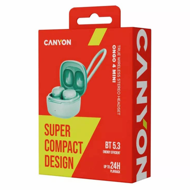 Навушники - Навушники Canyon OnGo 4 Mini TWS Green (CNS-TWS4GR)#5