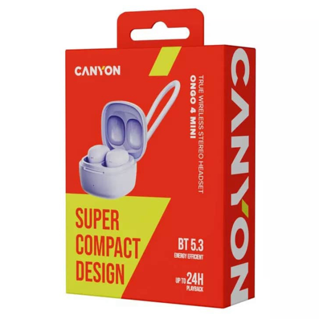 Навушники - Навушники Canyon OnGo 4 Mini TWS Purple (CNS-TWS4P)#5