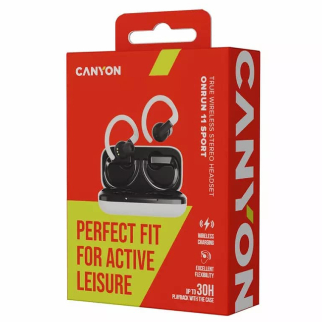 Навушники - Навушники Canyon OnRun 11 Sport TWS White-Black (CNS-TWS11W)#4
