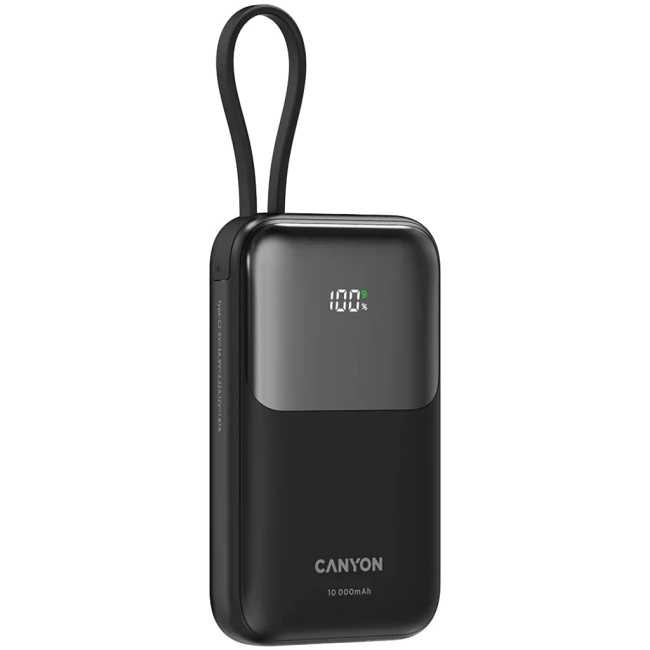 Павербанки - Мобильная батарея Canyon OnPower 101 кабель 10000 mAh PD22.5W Black (CNS-CPB101BK)#3
