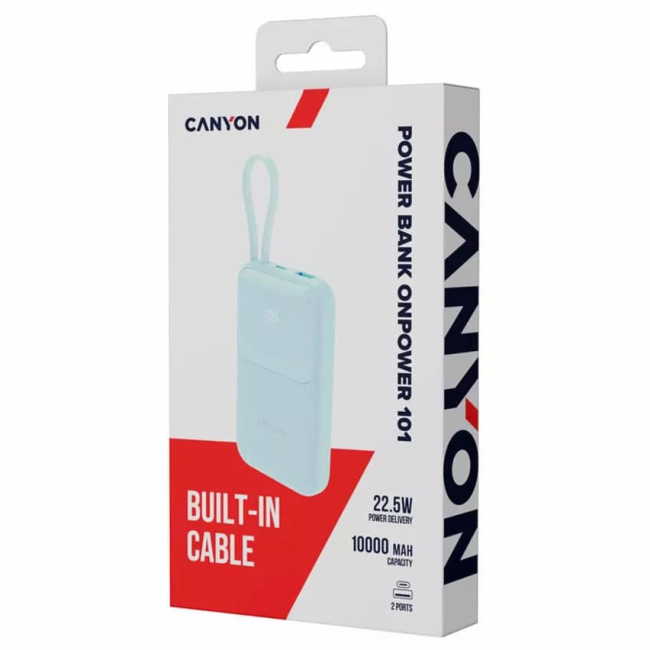 Павербанки - Мобильная батарея Canyon OnPower 101 кабель 10000 mAh PD22.5W Blue (CNS-CPB101BL)#7