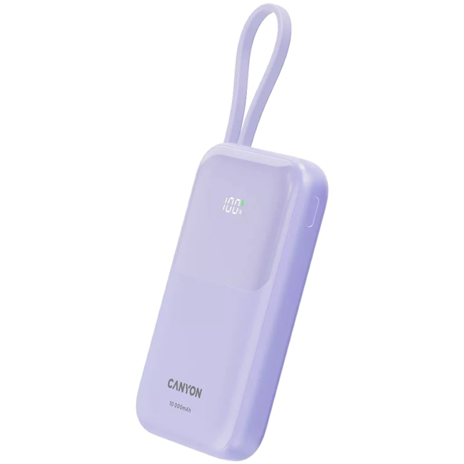 Павербанки - Мобильная батарея Canyon OnPower 101 кабель 10000 mAh PD22.5W Purple (CNS-CPB101PU)#2