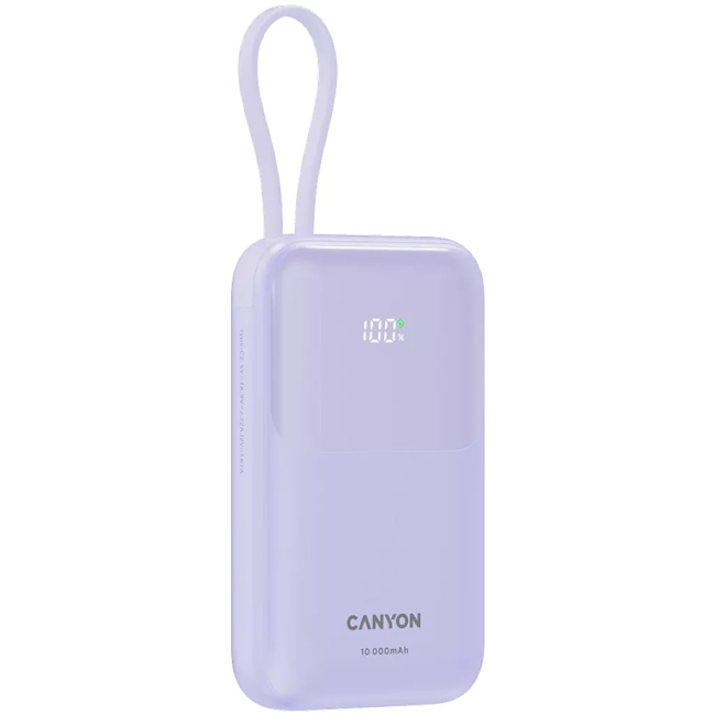 Павербанки - Мобильная батарея Canyon OnPower 101 кабель 10000 mAh PD22.5W Purple (CNS-CPB101PU)#3