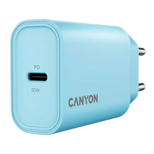 Павербанки - Сетевое зарядное устройство для Canyon OnCharge 30CL 1xPD Type-C 30W Light Blue (5291485018771)#2