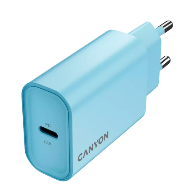 Павербанки - Сетевое зарядное устройство для Canyon OnCharge 30CL 1xPD Type-C 30W Light Blue (5291485018771)#4
