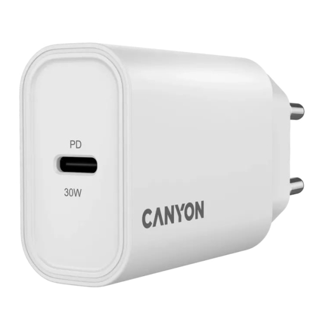 Павербанки - Мережевий зарядний пристрій Canyon OnCharge 30CL 1xPD Type-C 30W White (CNE-CHA30CLW)#4