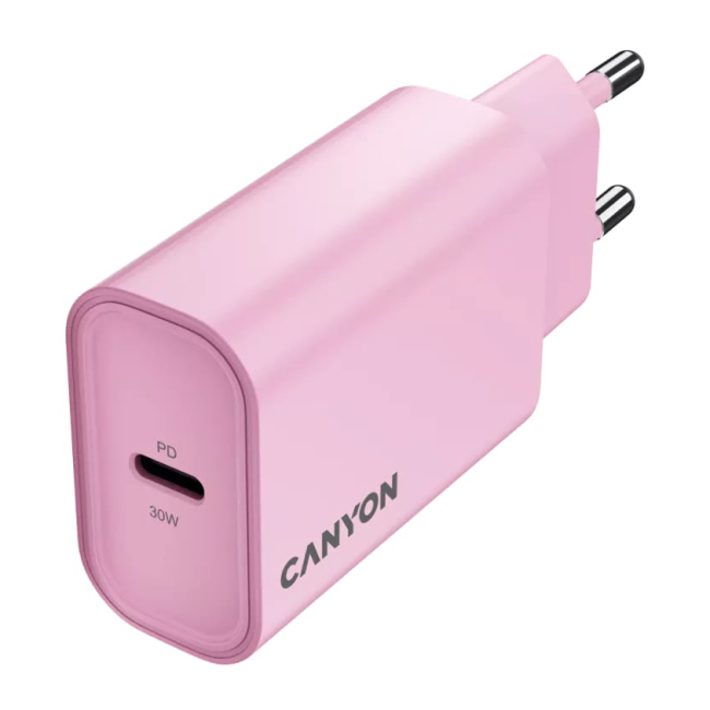 Павербанки - Мережевий зарядний пристрій Canyon OnCharge 30CL 1xPD Type-C 30W Pink ​(CNE-CHA30CLPK)#4