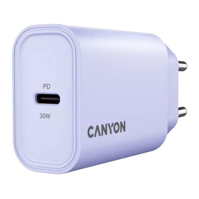 Павербанки - Сетевое зарядное устройство Canyon OnCharge 30CL 1xPD Type-C 30W Purple (CNE-CHA30CLPU)#4