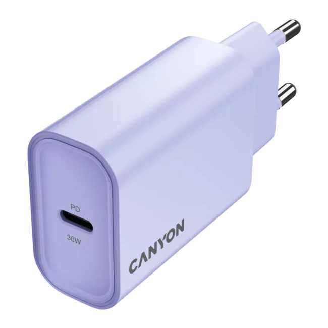 Павербанки - Сетевое зарядное устройство Canyon OnCharge 30CL 1xPD Type-C 30W Purple (CNE-CHA30CLPU)#5