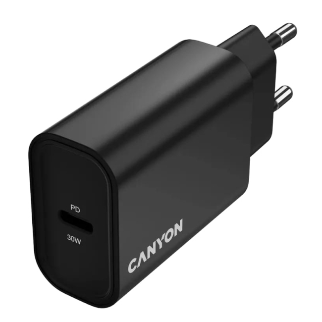 Павербанки - Мережевий зарядний пристрій Canyon OnCharge 30CL 1xPD Type-C 30W Black (CNE-CHA30CLB)#4