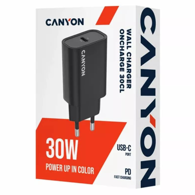Павербанки - Мережевий зарядний пристрій Canyon OnCharge 30CL 1xPD Type-C 30W Black (CNE-CHA30CLB)#6