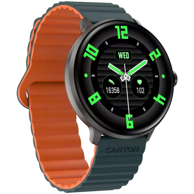 Смарт-годинники та фітнес браслети - Смарт-годинник Canyon Jacky SW-69 Green Orange (CNS-SW69BG)#3