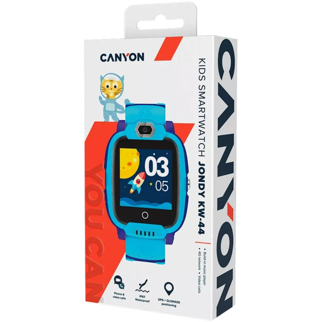 Смарт-годинники та фітнес браслети - Смарт-годинник Canyon Jondy KW-44 Kids 4G Camera GPS Wi-Fi Music Blue (CNE-KW44BL)#4