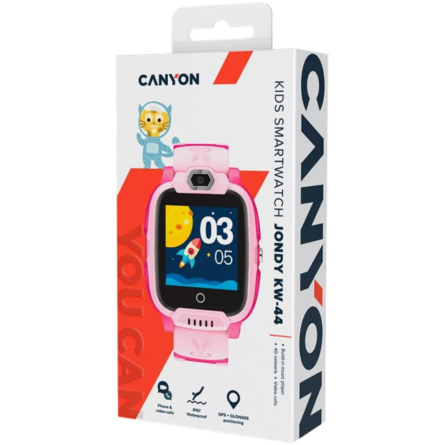 Смарт-годинники та фітнес браслети - Смарт-годинник Canyon Jondy KW-44 Kids 4G Camera GPS Wi-Fi Music Pink (CNE-KW44PP)#4