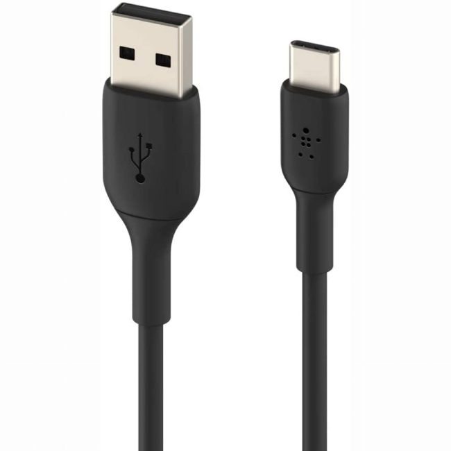 Павербанки - Кабель Belkin USB-A > USB-C заряджання/синхронізації 15Вт Type-C PVC чорний (CAB001BT1MBK)#5