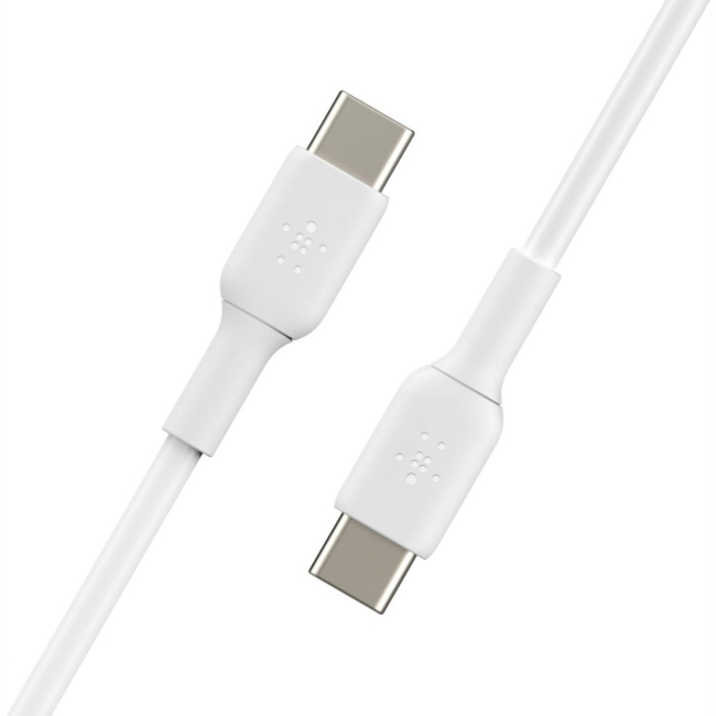Павербанки - Кабель Belkin USB-C > USB-C зарядка/синхронизация 60Вт Type-C PVC белый (CAB003BT1MWH)#5